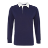 Men'S Classic Fit Long Sleeve Vintage Rugby Shirt in navy-white