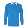 Men'S Classic Fit Long Sleeve Vintage Rugby Shirt in sapphire-natural