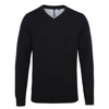 Men'S Cotton Blend V-Neck Sweater in black