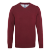 Men'S Cotton Blend V-Neck Sweater in burgundy
