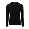 Women'S Cotton Blend V-Neck Sweater in black