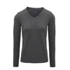 Women'S Cotton Blend V-Neck Sweater in charcoal