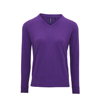 Women'S Cotton Blend V-Neck Sweater in purple-heather