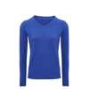 Women'S Cotton Blend V-Neck Sweater in royal-heather