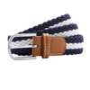 Two Colour Stripe Braid Stretch Belt in navy-white
