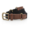 Faux Leather And Canvas Belt in black