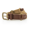 Faux Leather And Canvas Belt in camel