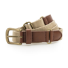 Faux Leather And Canvas Belt in khaki