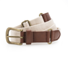 Faux Leather And Canvas Belt in natural