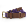 Faux Leather And Canvas Belt in purple