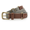 Faux Leather And Canvas Belt in slate