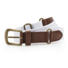 Faux Leather And Canvas Belt in white