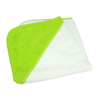 Babiezz Medium Baby Hooded Towel in whitelimegreenlimegreen