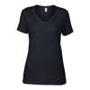 Anvil Women'S Featherweight V-Neck Tee in black