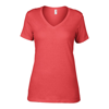 Anvil Women'S Featherweight V-Neck Tee in coral