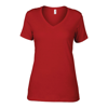 Anvil Women'S Featherweight V-Neck Tee in red