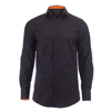 Men'S White Roll-Up Sleeve Shirt (Nm521W) in black-orange