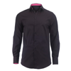 Men'S White Roll-Up Sleeve Shirt (Nm521W) in black-pink