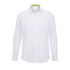 Men'S White Roll-Up Sleeve Shirt (Nm521W) in white-lime