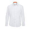 Men'S White Roll-Up Sleeve Shirt (Nm521W) in white-orange
