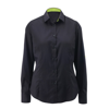 Women'S White Roll-Up Sleeve Shirt (Nf521W) in black-lime