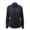 Women'S White Roll-Up Sleeve Shirt (Nf521W) in black-pink