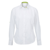 Women'S White Roll-Up Sleeve Shirt (Nf521W) in white-lime