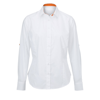 Women'S White Roll-Up Sleeve Shirt (Nf521W) in white-orange