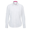 Women'S White Roll-Up Sleeve Shirt (Nf521W) in white-pink
