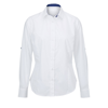 Women'S White Roll-Up Sleeve Shirt (Nf521W) in white-royal