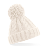 Infant/ Junior Cable Knit Melange Beanie in oatmeal