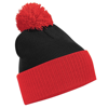 Snowstar Two-Tone Beanie in black-brightred