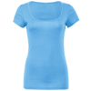 Sheer Mini Rib Scoop Neck T-Shirt in ocean-blue