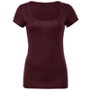 Sheer Mini Rib Scoop Neck T-Shirt in plum