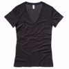 Jersey Deep V-Neck T-Shirt in black