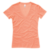 Jersey Deep V-Neck T-Shirt in coral