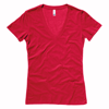 Jersey Deep V-Neck T-Shirt in red