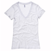 Jersey Deep V-Neck T-Shirt in white