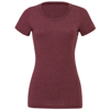 Triblend Crew Neck T-Shirt in maroon-triblend