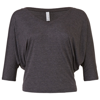 Flowy VNeck Crop T-Shirt in dark-grey-heather
