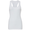 2X1 Rib Racerback Longer Length Tank Top in white