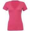 Triblend Deep V-Neck T-Shirt in berry-triblend