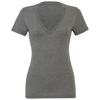 Triblend Deep V-Neck T-Shirt in grey-triblend