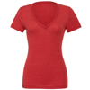 Triblend Deep V-Neck T-Shirt in redtriblend