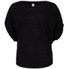 Flowy Draped Sleeve Dolman T-Shirt in black