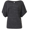 Flowy Draped Sleeve Dolman T-Shirt in charcoal-marble