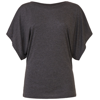 Flowy Draped Sleeve Dolman T-Shirt in dark-grey-heather