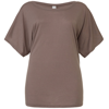 Flowy Draped Sleeve Dolman T-Shirt in pebble-brown