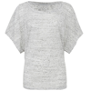Flowy Draped Sleeve Dolman T-Shirt in white-marble