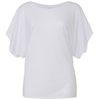 Flowy Draped Sleeve Dolman T-Shirt in white